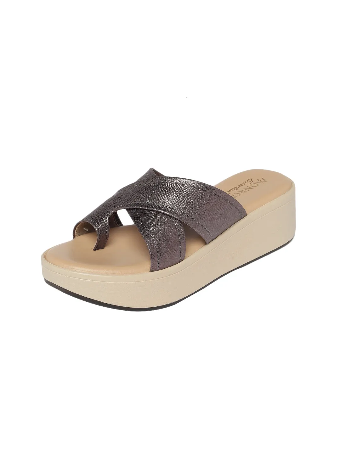 Aadhya Gun Metal Wedge Heels