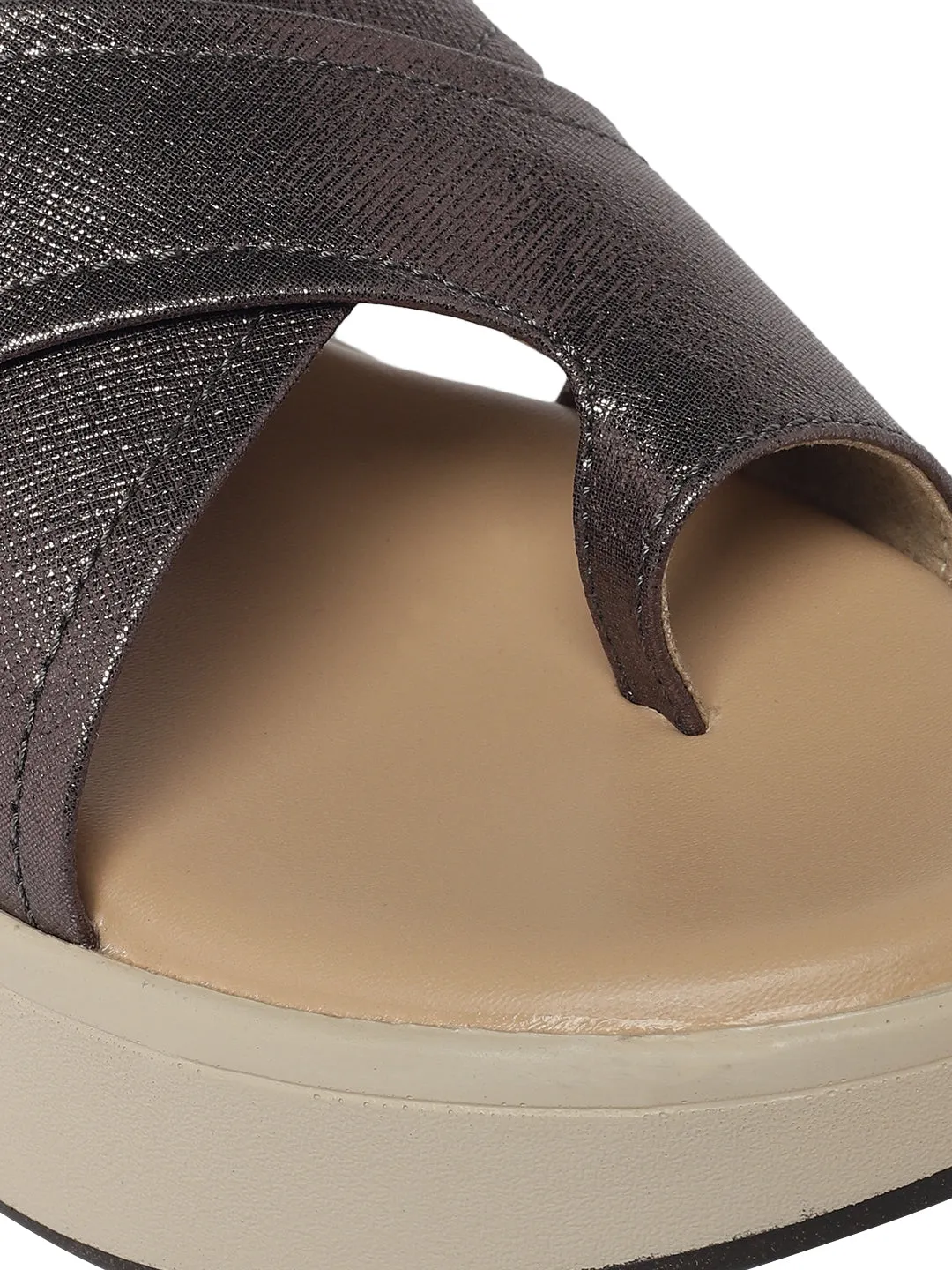 Aadhya Gun Metal Wedge Heels