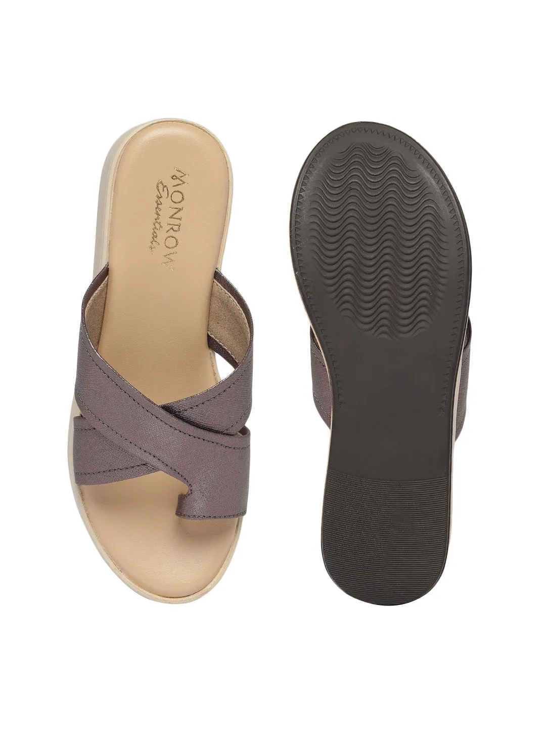 Aadhya Gun Metal Wedge Heels