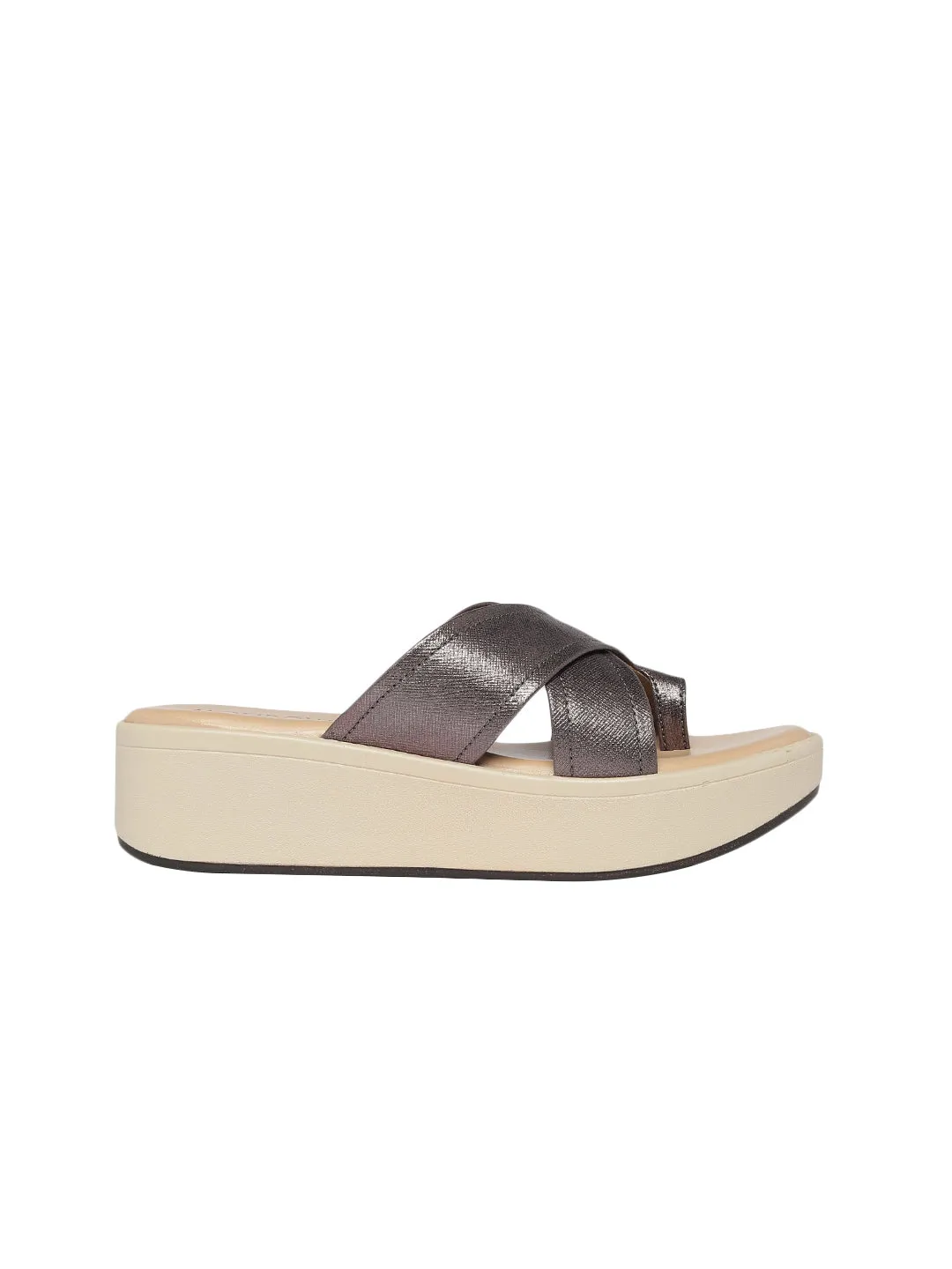 Aadhya Gun Metal Wedge Heels