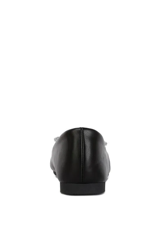 Aine Rhinestones Embellished Toe Cap Ballerinas