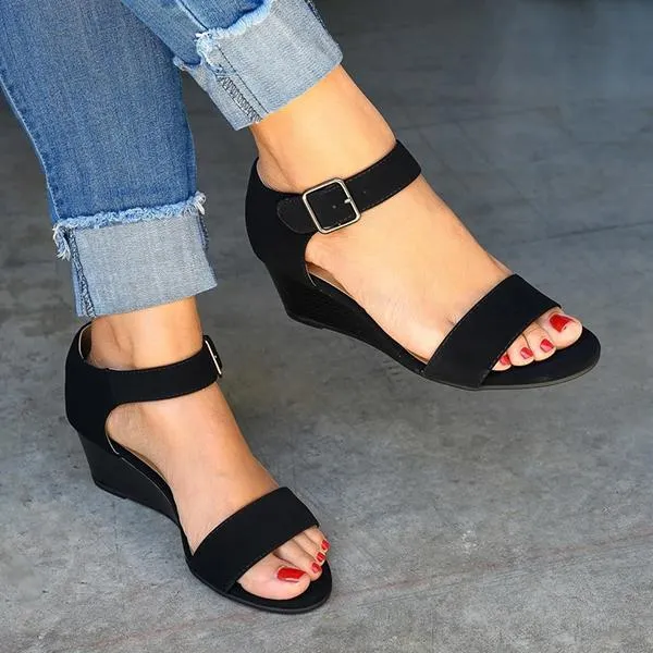 Amozae Daily Comfy Low Heel Wedge Sandals