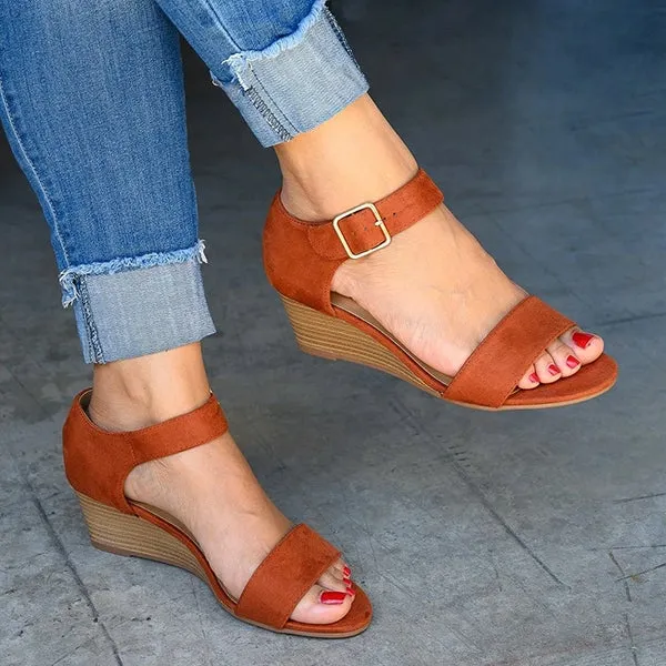 Amozae Daily Comfy Low Heel Wedge Sandals