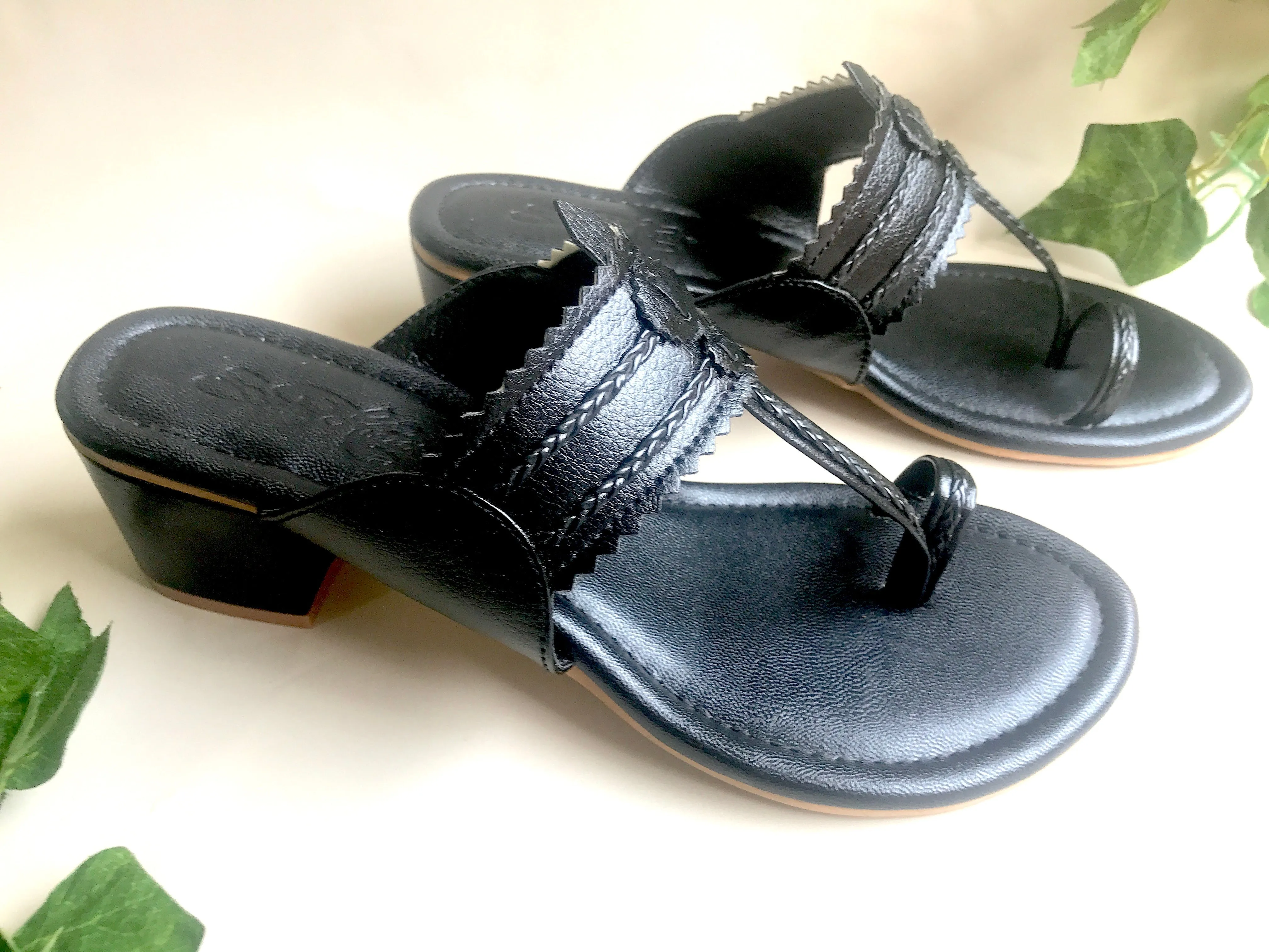 Black Kolapuri - 2 Inch Heels