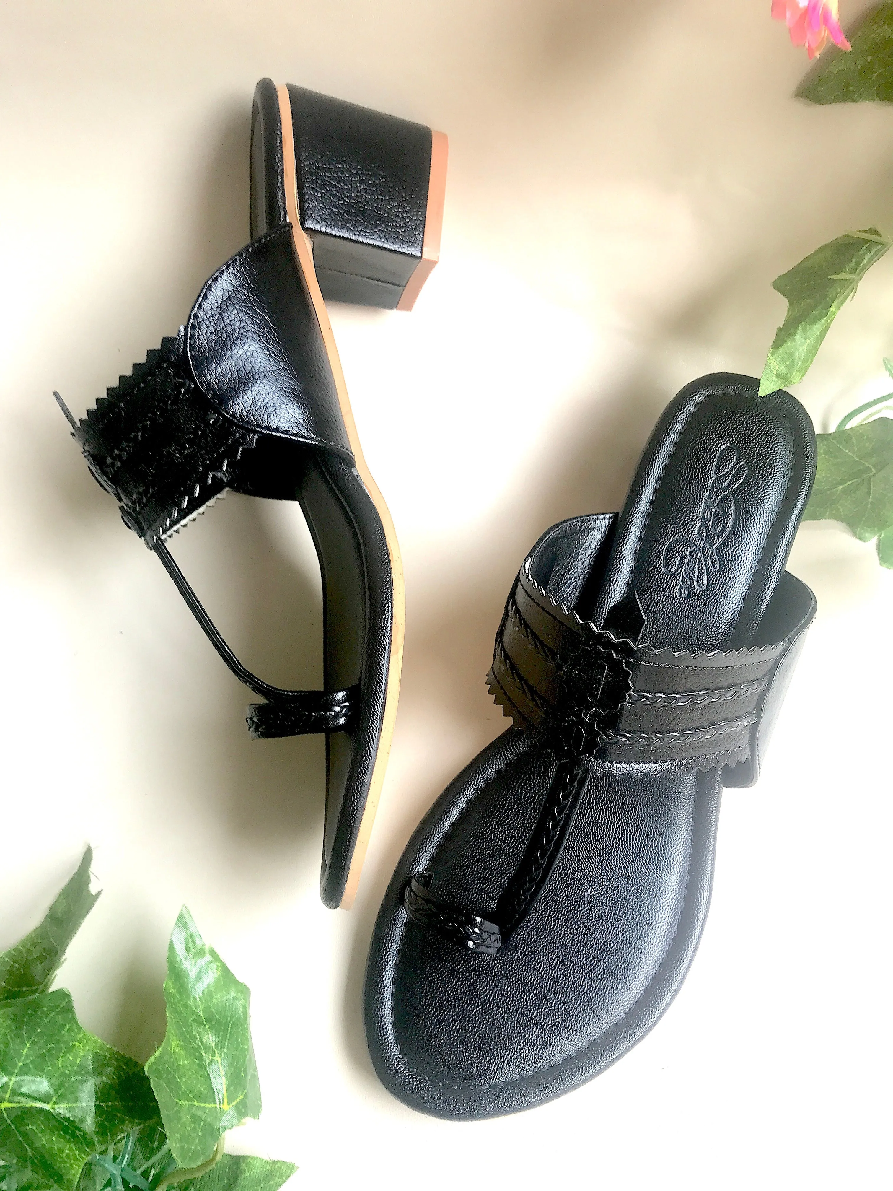 Black Kolapuri - 2 Inch Heels