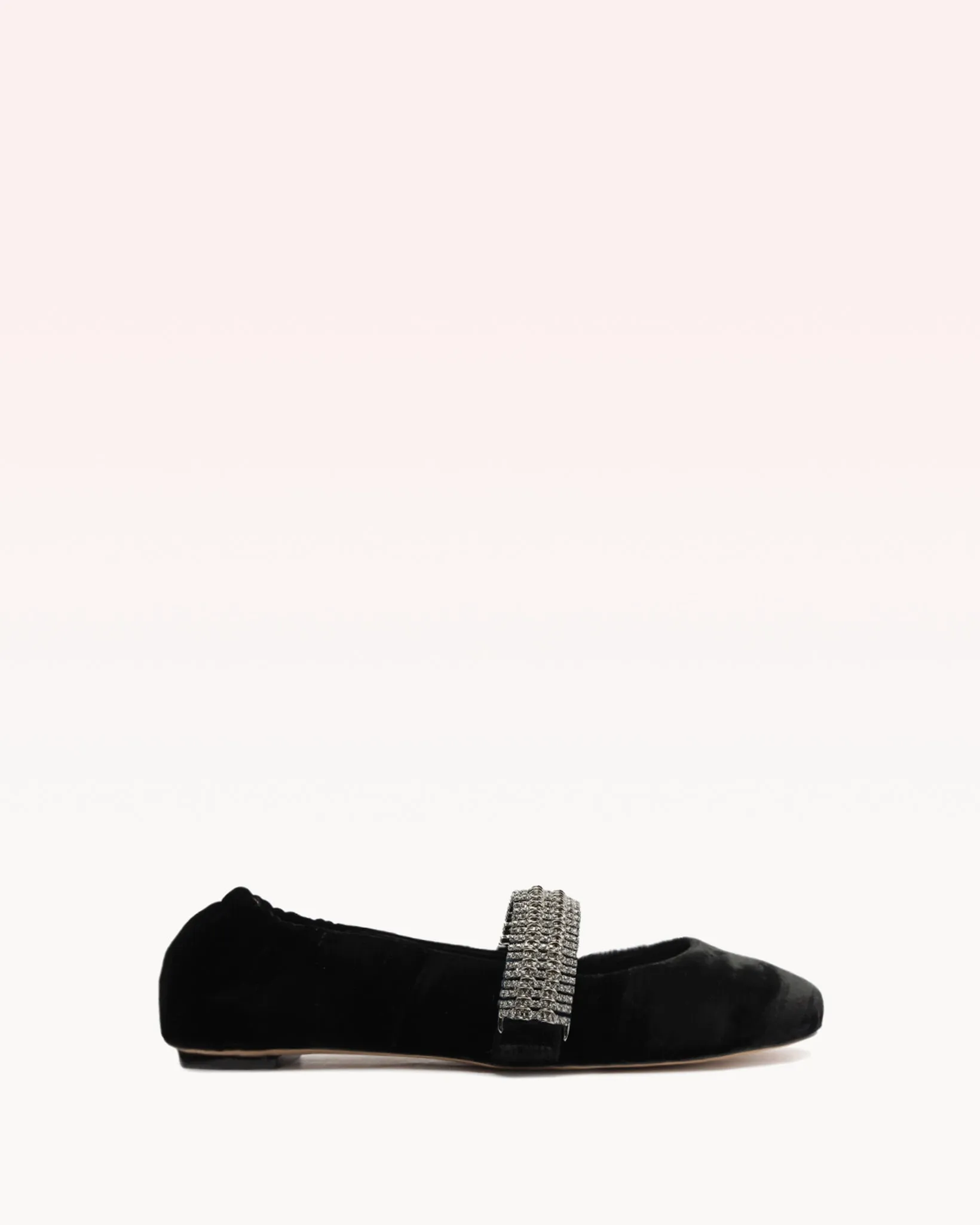 Camila Ballerina Velvet Flat Black