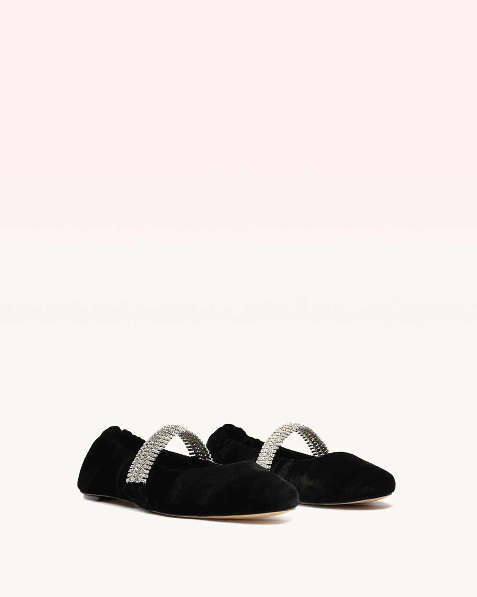 Camila Ballerina Velvet Flat Black