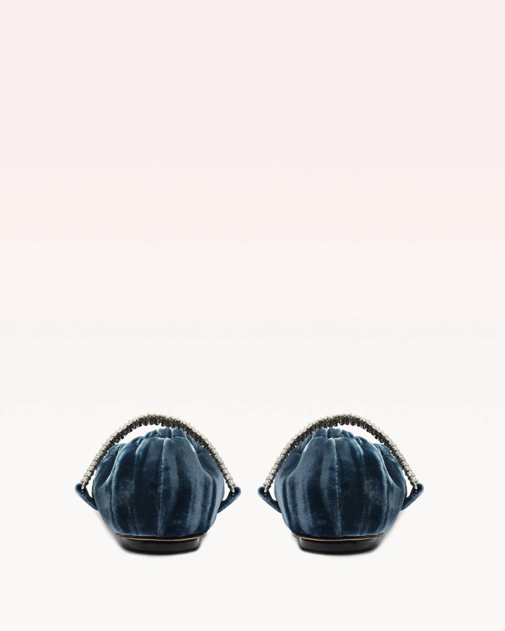 Camila Ballerina Velvet Flat Blue