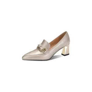 Chic Exotic Leather Pointed Toe Low-med Heels