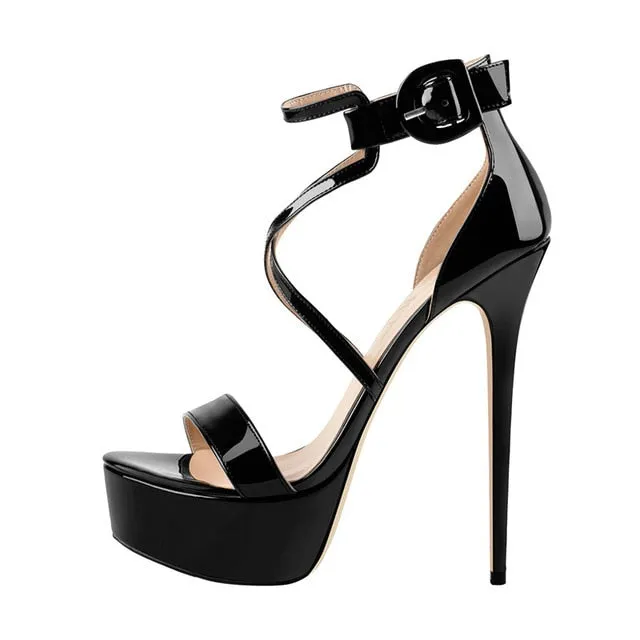 Fancy Peep Toe Platform Heels