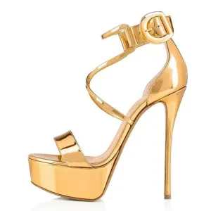 Fancy Peep Toe Platform Heels