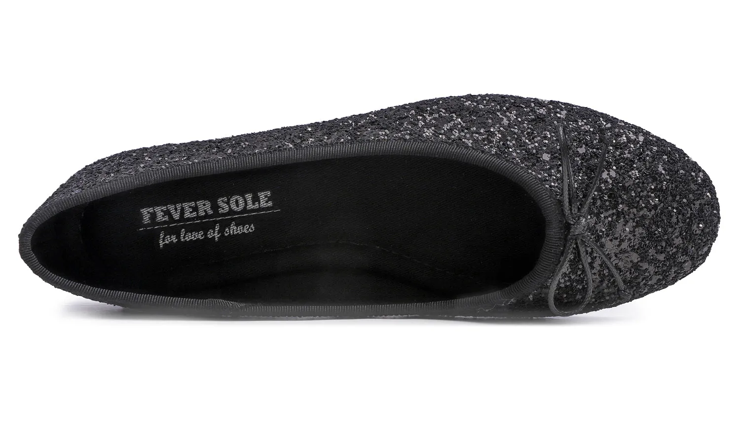 Feversole Women's Sparkle Memory Foam Cushioned Colorful Shiny Ballet Flats Glitter Black
