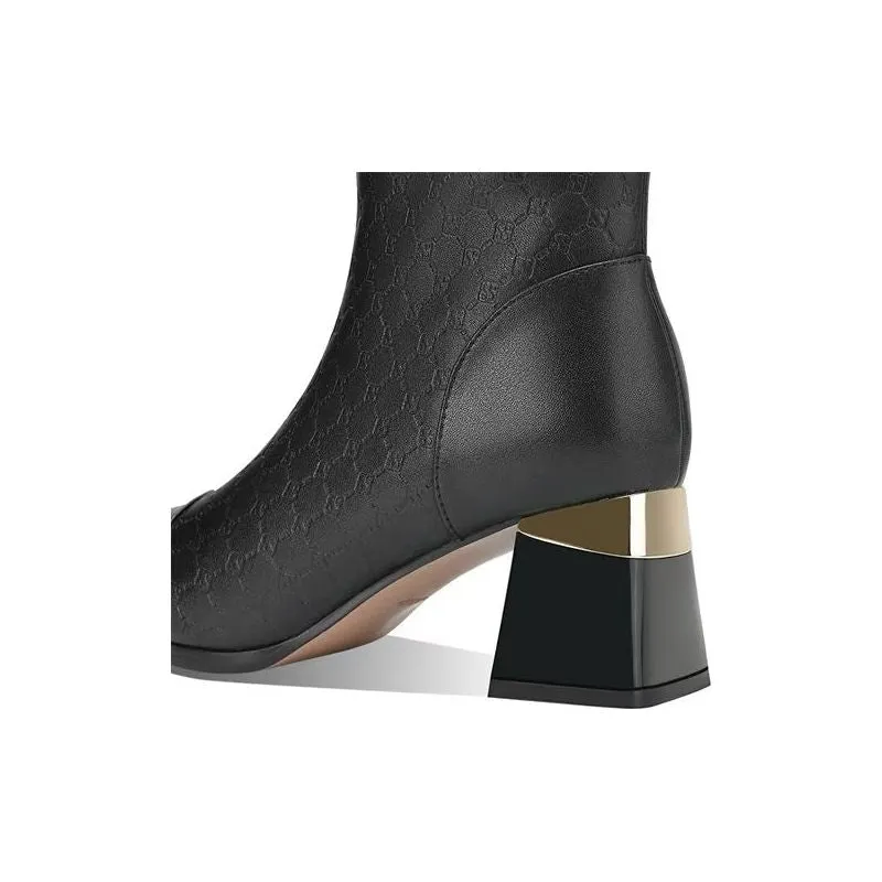 LuxeLeather Exotic Tall Shaft Statement Boots