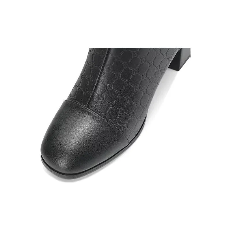 LuxeLeather Exotic Tall Shaft Statement Boots