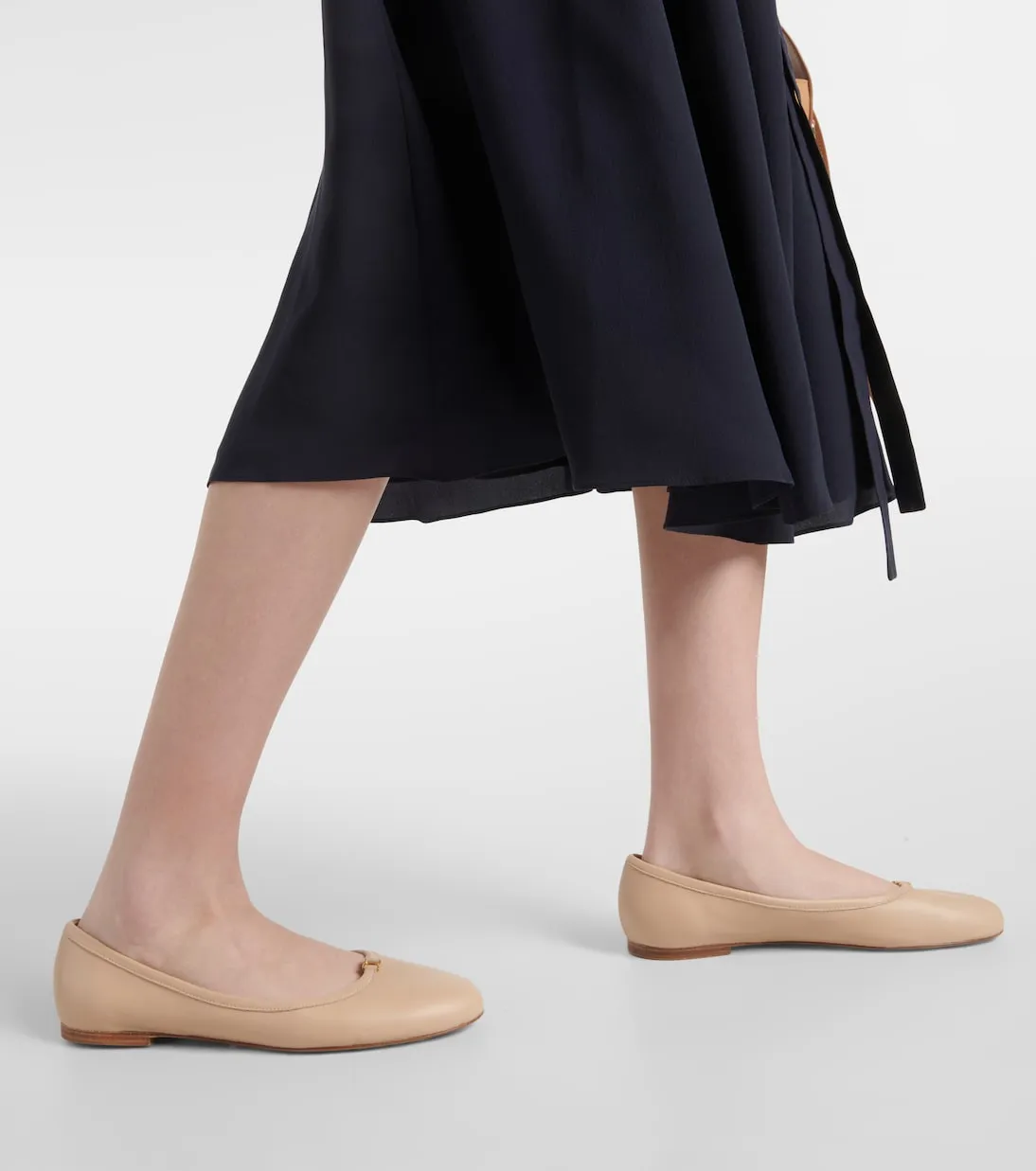 Marcie Chloé leather ballet flats, neutral