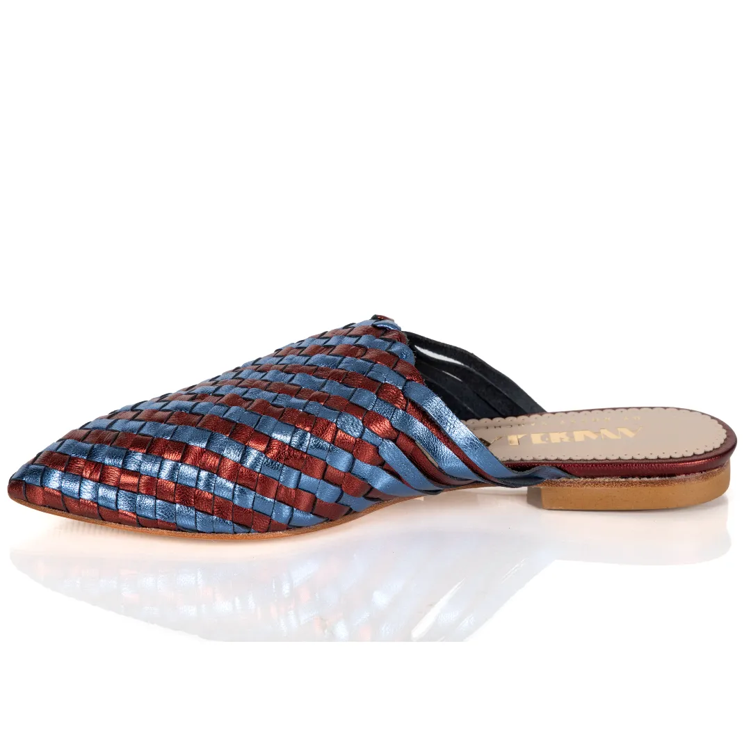Mustique Mules Blue & Red