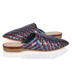 Mustique Mules Blue & Red