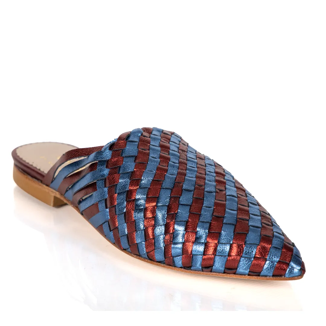 Mustique Mules Blue & Red