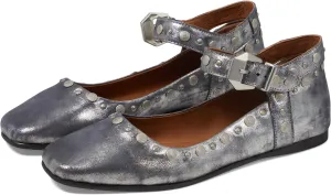 Mystic Mary Jane Flat Free People Ballet Shoes, Silver Distress