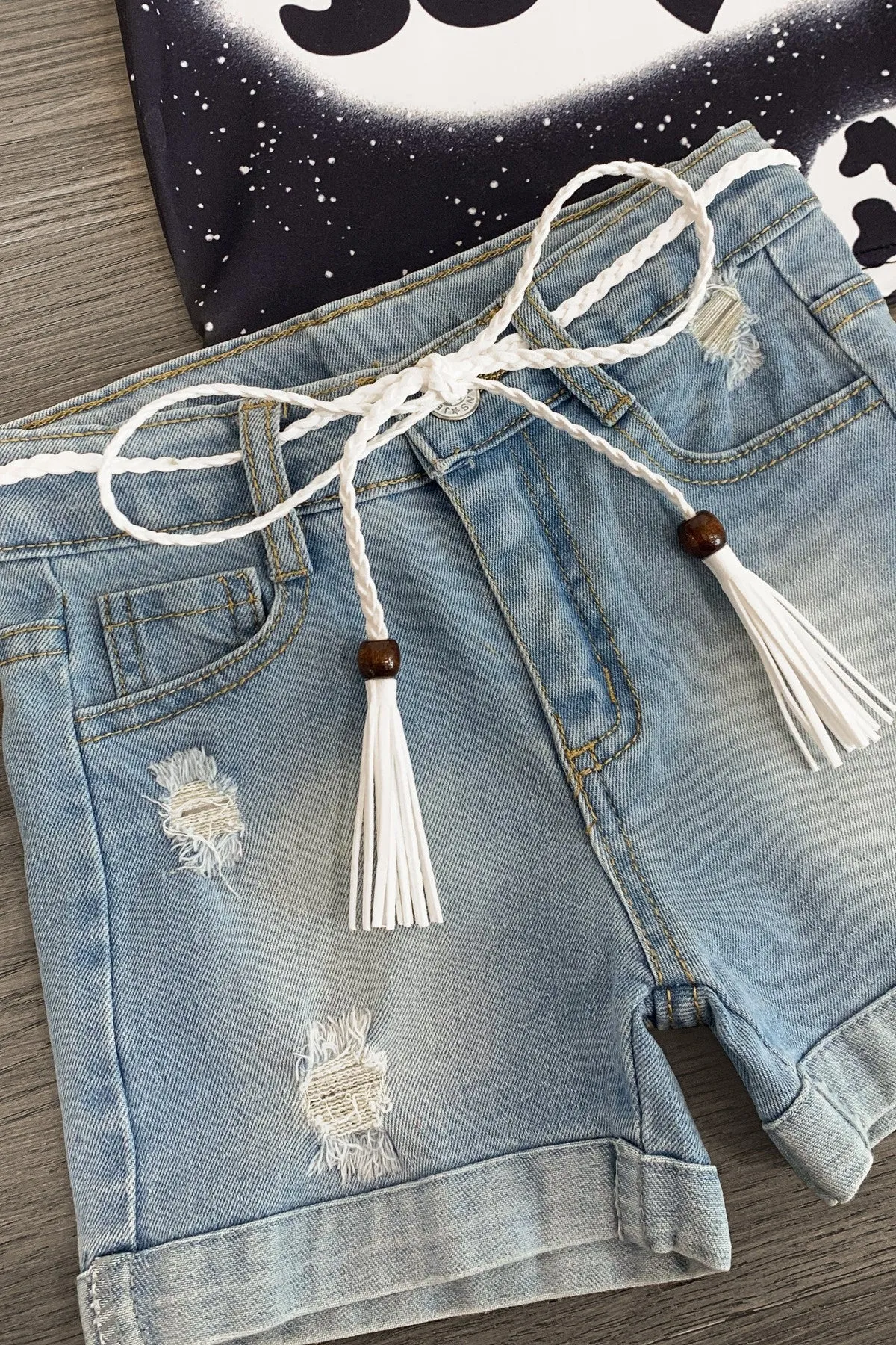"Moody Little Soul" Denim Short Set