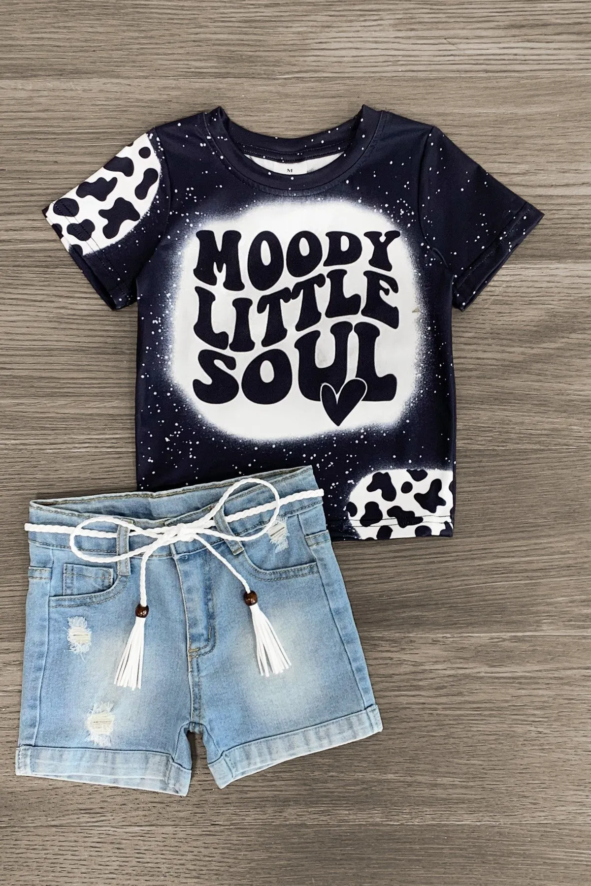 "Moody Little Soul" Denim Short Set