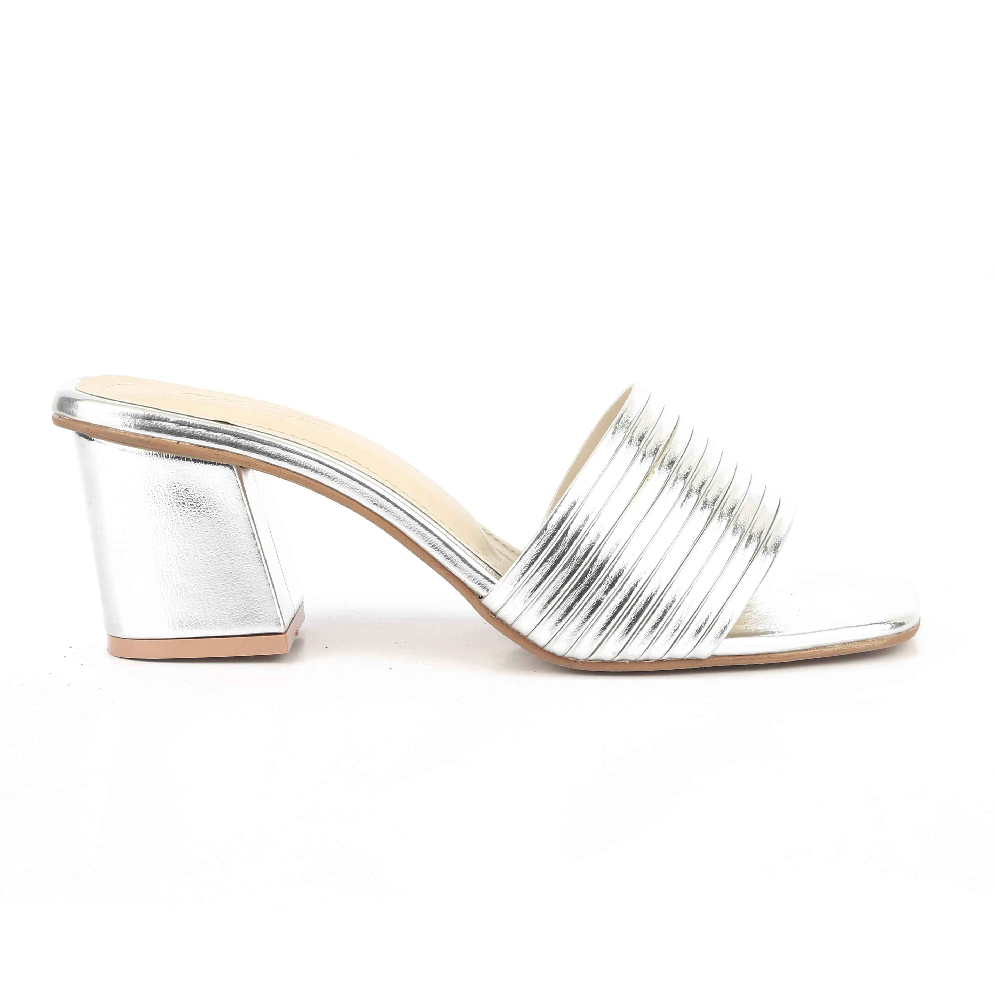 SMARTY SILVER BLOCK HEEL