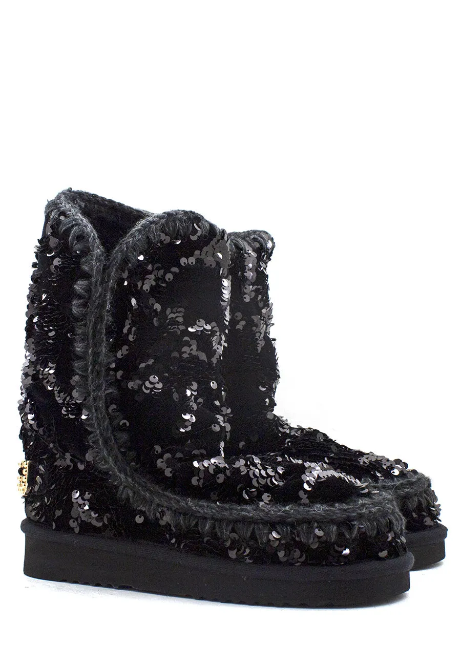 Stivaletto Eskimo 24 Big Logo Studs paillettes nero Mou