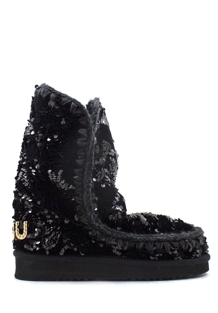Stivaletto Eskimo 24 Big Logo Studs paillettes nero Mou