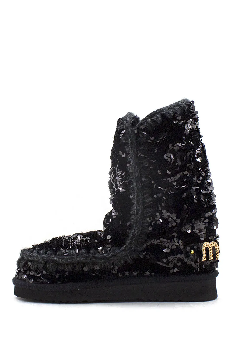 Stivaletto Eskimo 24 Big Logo Studs paillettes nero Mou