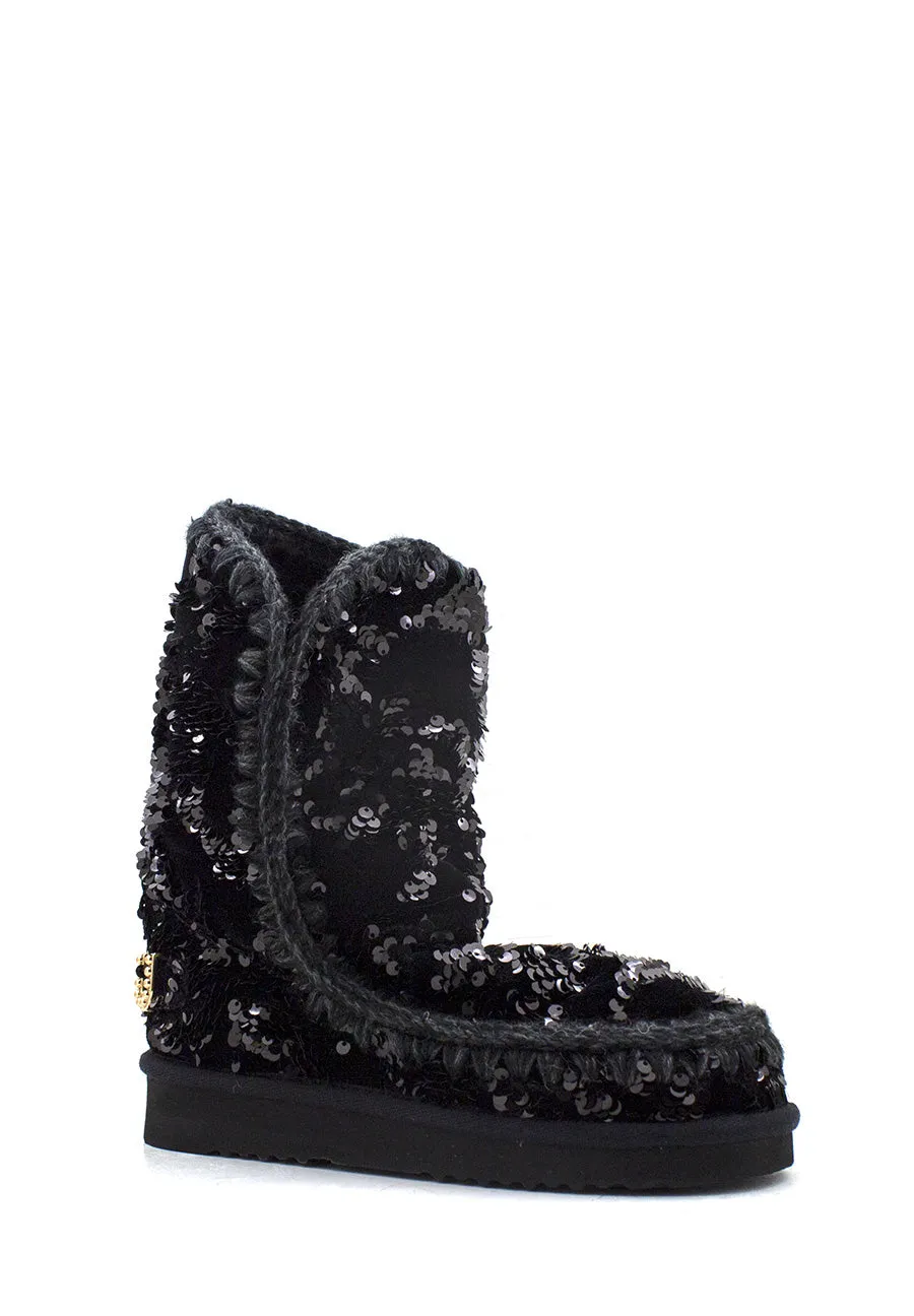 Stivaletto Eskimo 24 Big Logo Studs paillettes nero Mou