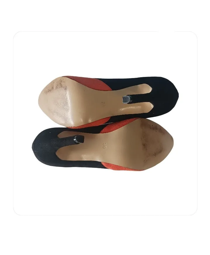 Taafo Suede Colorblock Stiletto Pump Shoes , Size 39