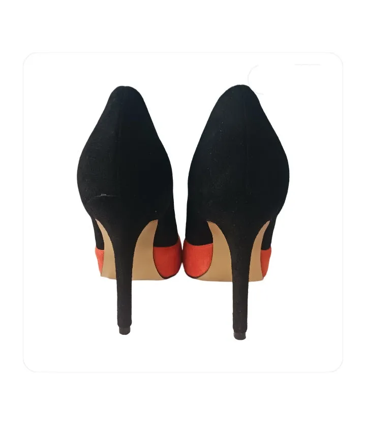 Taafo Suede Colorblock Stiletto Pump Shoes , Size 39