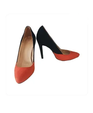 Taafo Suede Colorblock Stiletto Pump Shoes , Size 39