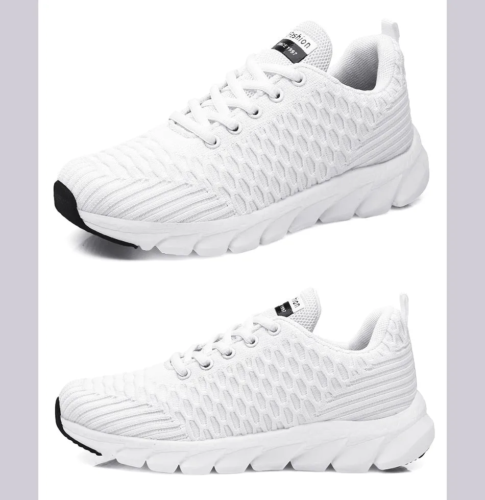 Women's Sneaker Fitness Shoes Lace up Non-Slip Soft Tennis Shoes Lace-up Lightweight Jogging Walking Breathable Sneakers