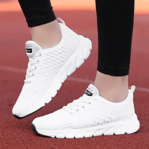 Women's Sneaker Fitness Shoes Lace up Non-Slip Soft Tennis Shoes Lace-up Lightweight Jogging Walking Breathable Sneakers
