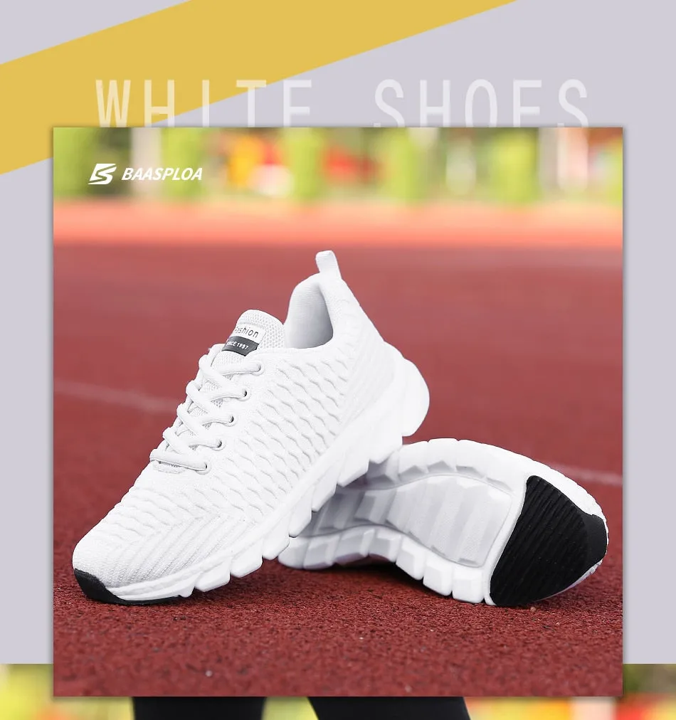 Women's Sneaker Fitness Shoes Lace up Non-Slip Soft Tennis Shoes Lace-up Lightweight Jogging Walking Breathable Sneakers
