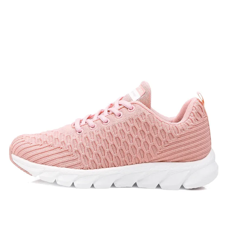 Women's Sneaker Fitness Shoes Lace up Non-Slip Soft Tennis Shoes Lace-up Lightweight Jogging Walking Breathable Sneakers
