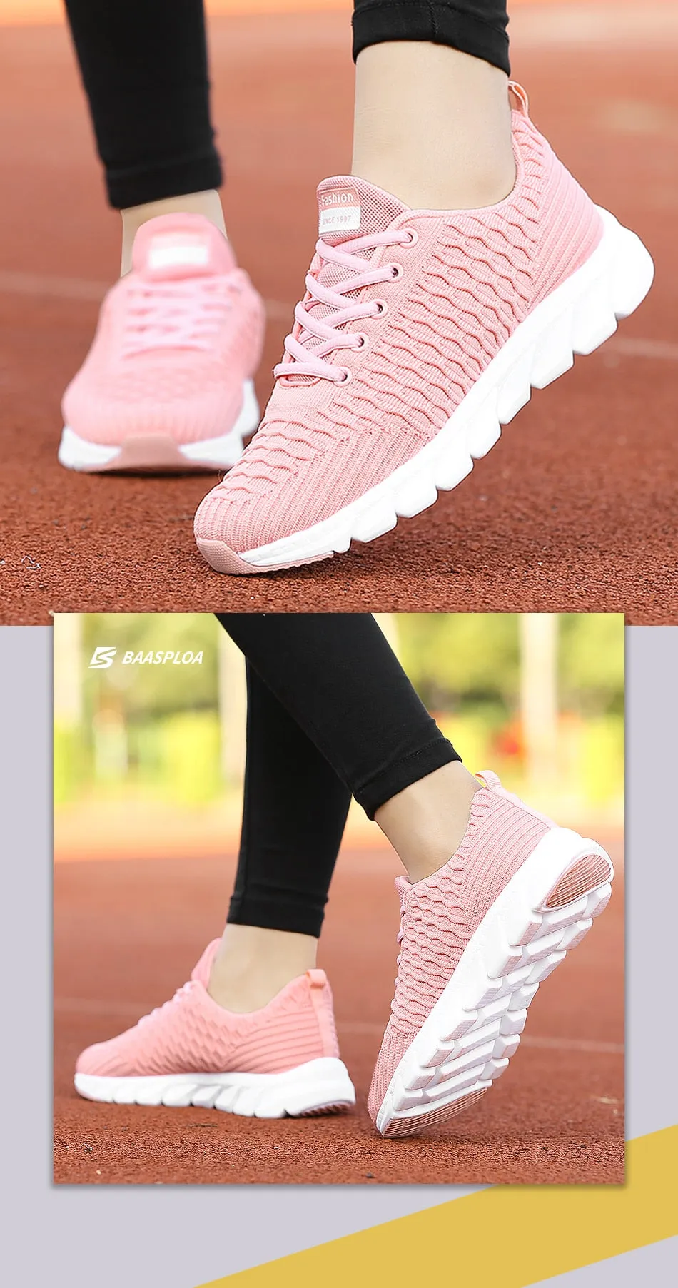 Women's Sneaker Fitness Shoes Lace up Non-Slip Soft Tennis Shoes Lace-up Lightweight Jogging Walking Breathable Sneakers