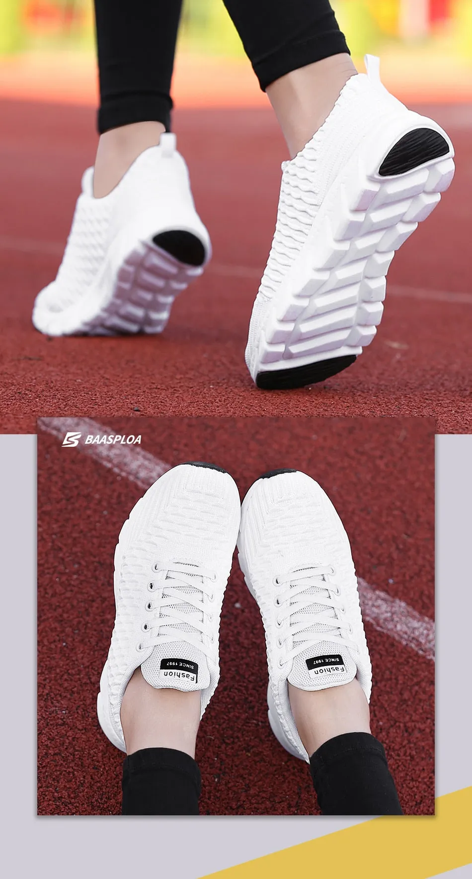 Women's Sneaker Fitness Shoes Lace up Non-Slip Soft Tennis Shoes Lace-up Lightweight Jogging Walking Breathable Sneakers